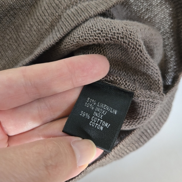 Lafayette 148 new york linen inox cotton blend knit tank top quiet luxury sz M/L - Picture 2 of 5